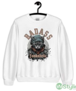 Cat Badass Cat Funkadelic Graphics T Shirt - 18000 Unisex Heavy Blend Crewneck Sweatshirt