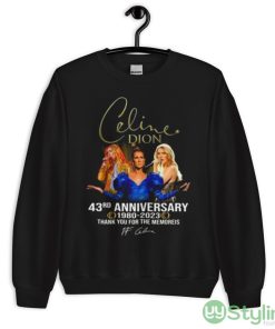Celine Dion 43 Anniversary 1980 2023 Thank You For The Memories Signature shirt - 18000 Unisex Heavy Blend Crewneck Sweatshirt