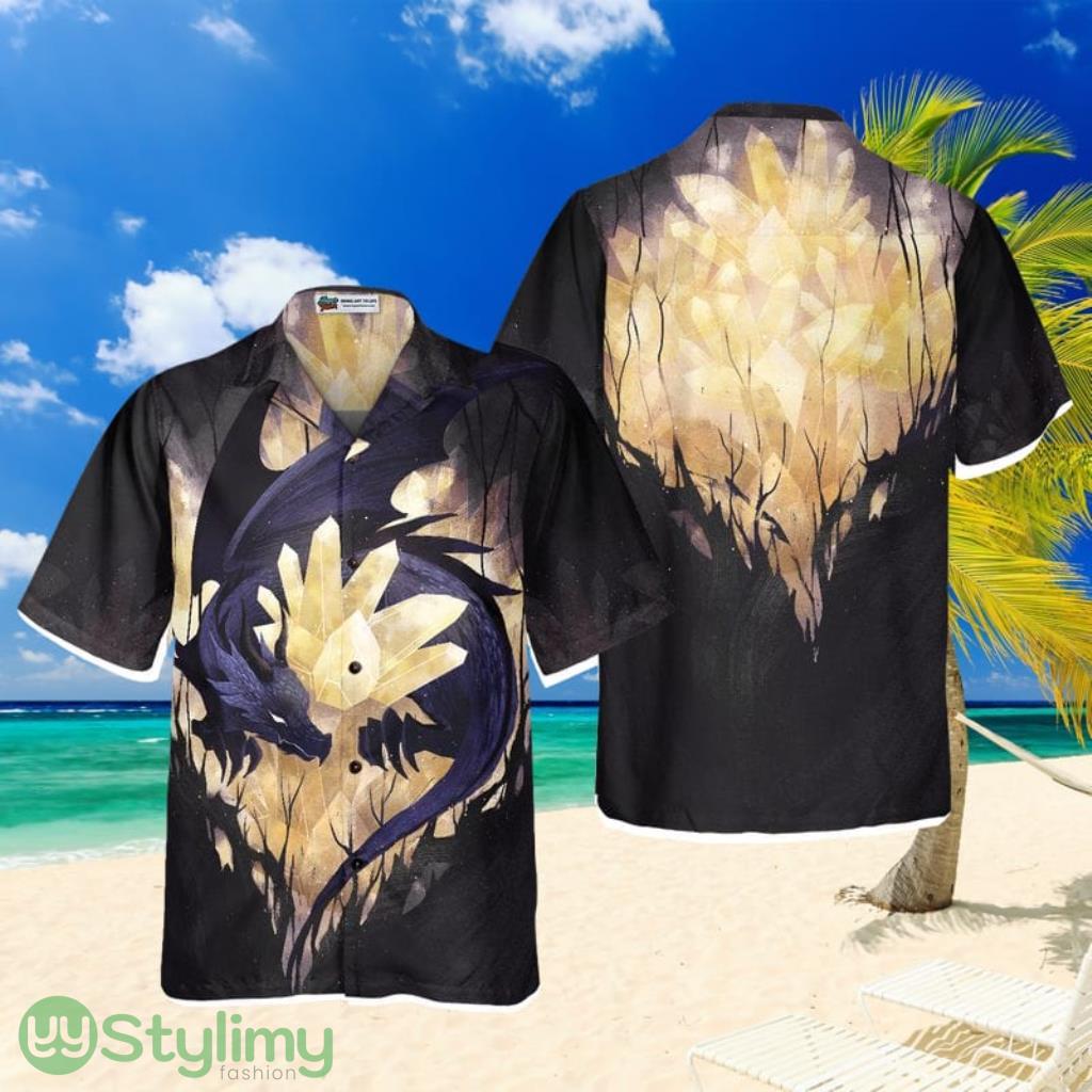 Celtic Dragon with crystal glow in the Dark Mens Hawaiian Shirt 1 Celtic Dragon with crystal glow in the Dark Mens Hawaiian Shirt Product Photo 1