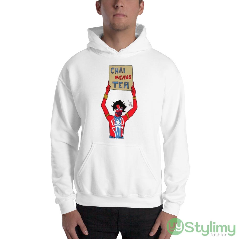 Chai Means Tea Spiderman Graphics Shirt 8 Chai Means Tea Spiderman Graphics Shirt - 18500 Unisex Heavy Blend Hooded Sweatshirt