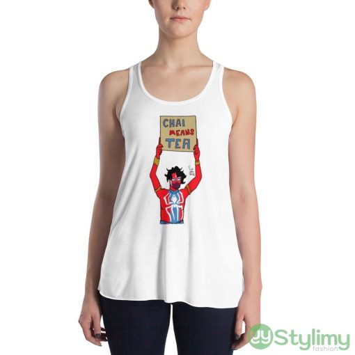Chai Means Tea Spiderman Graphics Shirt - 8800 Women's Flowy Racerback Tank