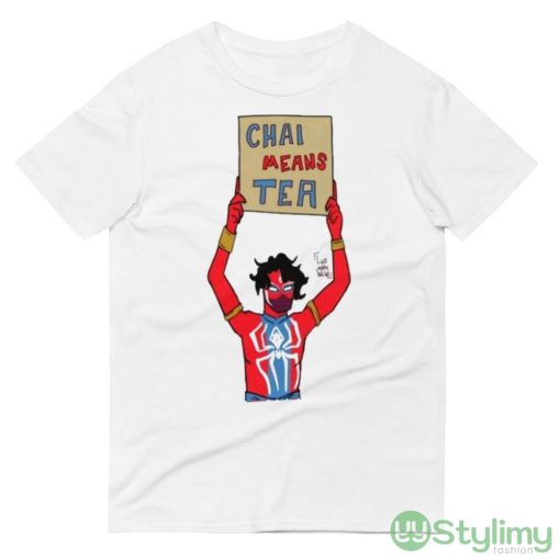 Chai Means Tea Spiderman Graphics Shirt - 980 Lightweight Fashion Short Sleeve T-Shirt