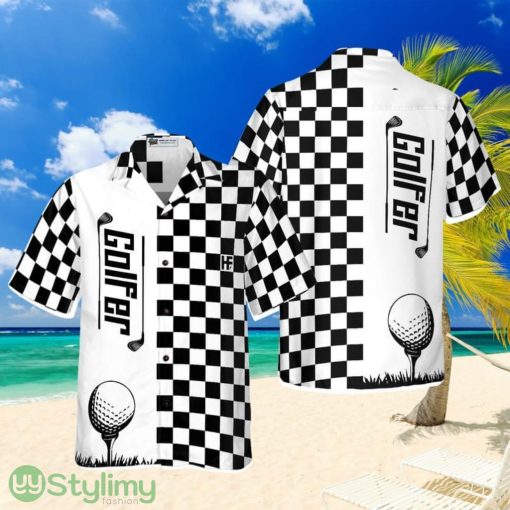 Checkerboard Style Golfer Hawaiian Shirt