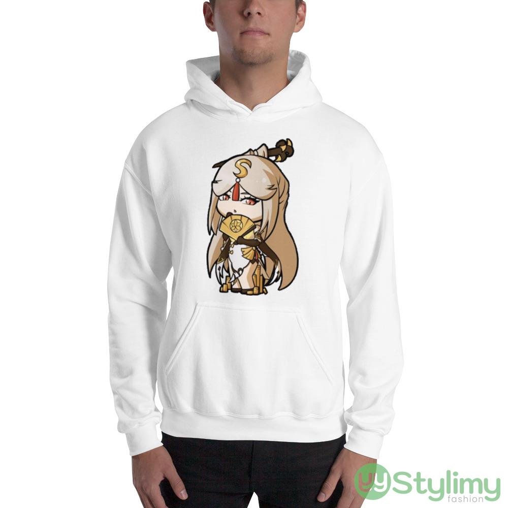 Chibi Ningguang Genshin Impact White Shirt 8 Chibi Ningguang Genshin Impact White Shirt - 18500 Unisex Heavy Blend Hooded Sweatshirt