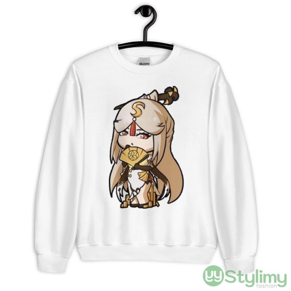 Chibi Ningguang Genshin Impact White Shirt 7 Chibi Ningguang Genshin Impact White Shirt - 18000 Unisex Heavy Blend Crewneck Sweatshirt