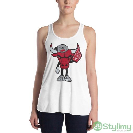 Chicago Bulls Real Fan Design T Shirt - 8800 Women's Flowy Racerback Tank