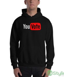 Election Day Presidential Election 2024 Vote Youtube Logo Parody Shirt - 18500 Unisex Heavy Blend Hooded Sweatshirt