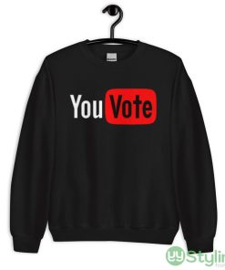 Election Day Presidential Election 2024 Vote Youtube Logo Parody Shirt - 18000 Unisex Heavy Blend Crewneck Sweatshirt