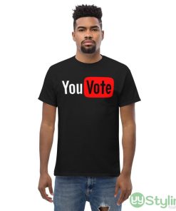 Election Day Presidential Election 2024 Vote Youtube Logo Parody Shirt - Men’s Classic Tee Gildan 5000
