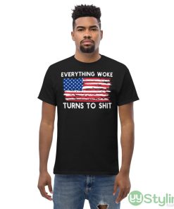 Everything Woke Turns To Shit Design 1 Black T Shirt - Men’s Classic Tee Gildan 5000