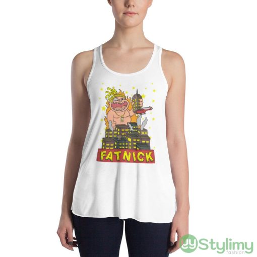 Fat Nick Godzilla Design Pouya Design Shirt - 8800 Women's Flowy Racerback Tank
