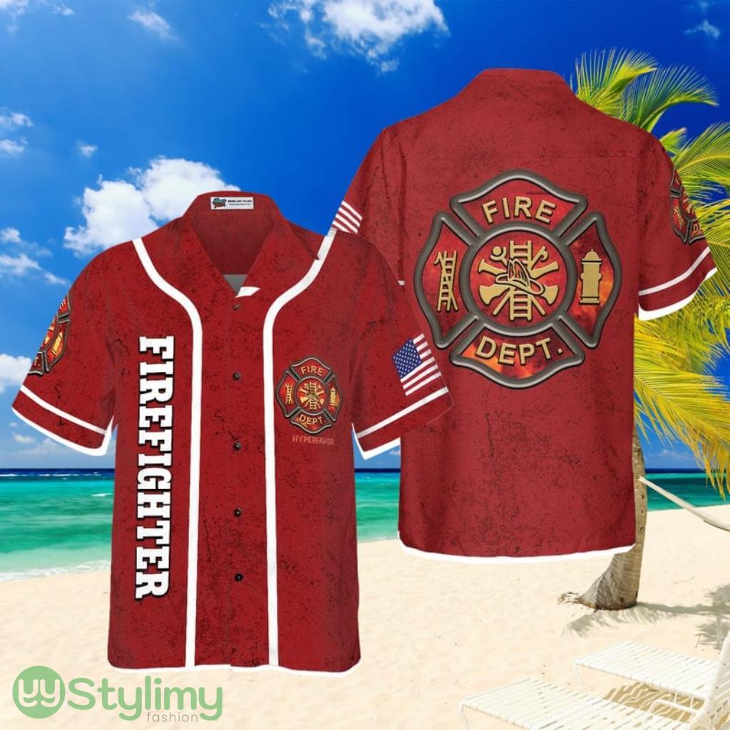 Firefighter Logo Red Background Firefighter Hawaiian Shirt, American Flag Firefighter Shirt For Men 1 Firefighter Logo Red Background Firefighter Hawaiian Shirt, American Flag Firefighter Shirt For Men Product Photo 1