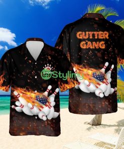 Flame Bowling Gutter Gang Hawaiian Shirt Product Photo 1