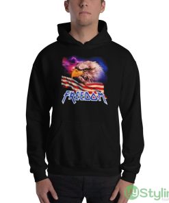 Freedom Eagle American Flag Shirt - 18500 Unisex Heavy Blend Hooded Sweatshirt