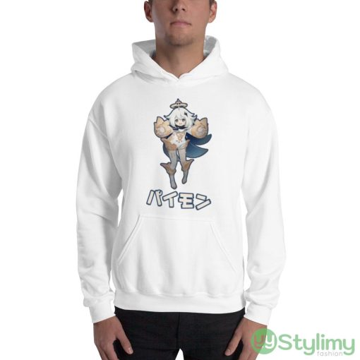 Genshin Impact Paimon Kanji White Shirt - 18500 Unisex Heavy Blend Hooded Sweatshirt