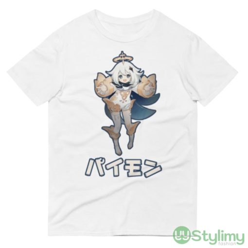 Genshin Impact Paimon Kanji White Shirt - 980 Lightweight Fashion Short Sleeve T-Shirt