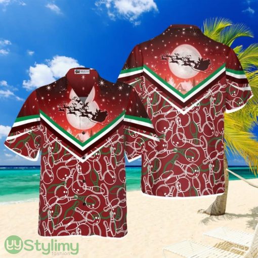 Hyperfavor Christmas Hawaiian Shirts, Christmas Night With Bowling Pattern Gift For Men And Women