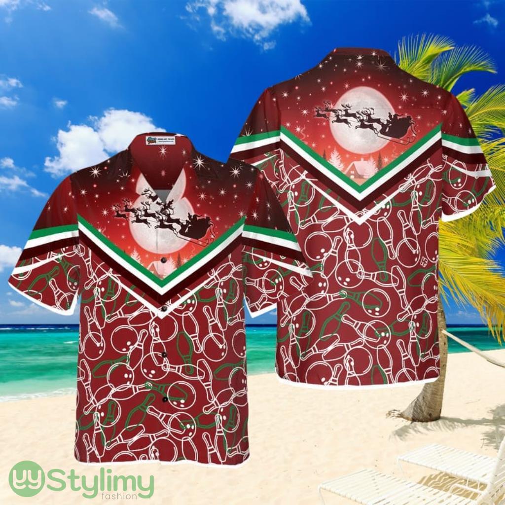 Hyperfavor Christmas Hawaiian Shirts, Christmas Night With Bowling Pattern Gift For Men And Women 1 Hyperfavor Christmas Hawaiian Shirts, Christmas Night With Bowling Pattern Gift For Men And Women Product Photo 1