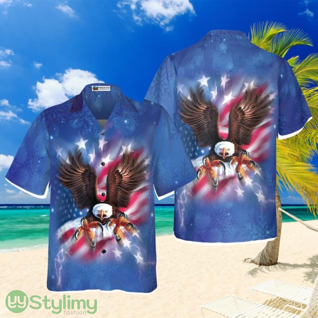 Hyperfavor Christmas Hawaiian Shirts For Men and Women, Eagle Fly With America Flag Hawaiian Shirt 1 Hyperfavor Christmas Hawaiian Shirts For Men and Women, Eagle Fly With America Flag Hawaiian Shirt Product Photo 1