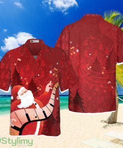 Hyperfavor Christmas Hawaiian Shirts For Men and Women, Santa Playing Piano Hawaiian Shirt Product Photo 1