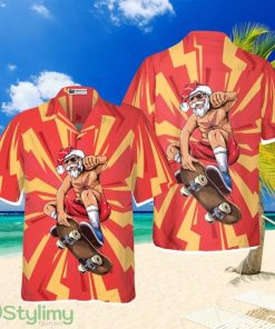 Hyperfavor Christmas Hawaiian Shirts For Men and Women, Santa Sakteboarder Hawaiian Shirt Product Photo 1