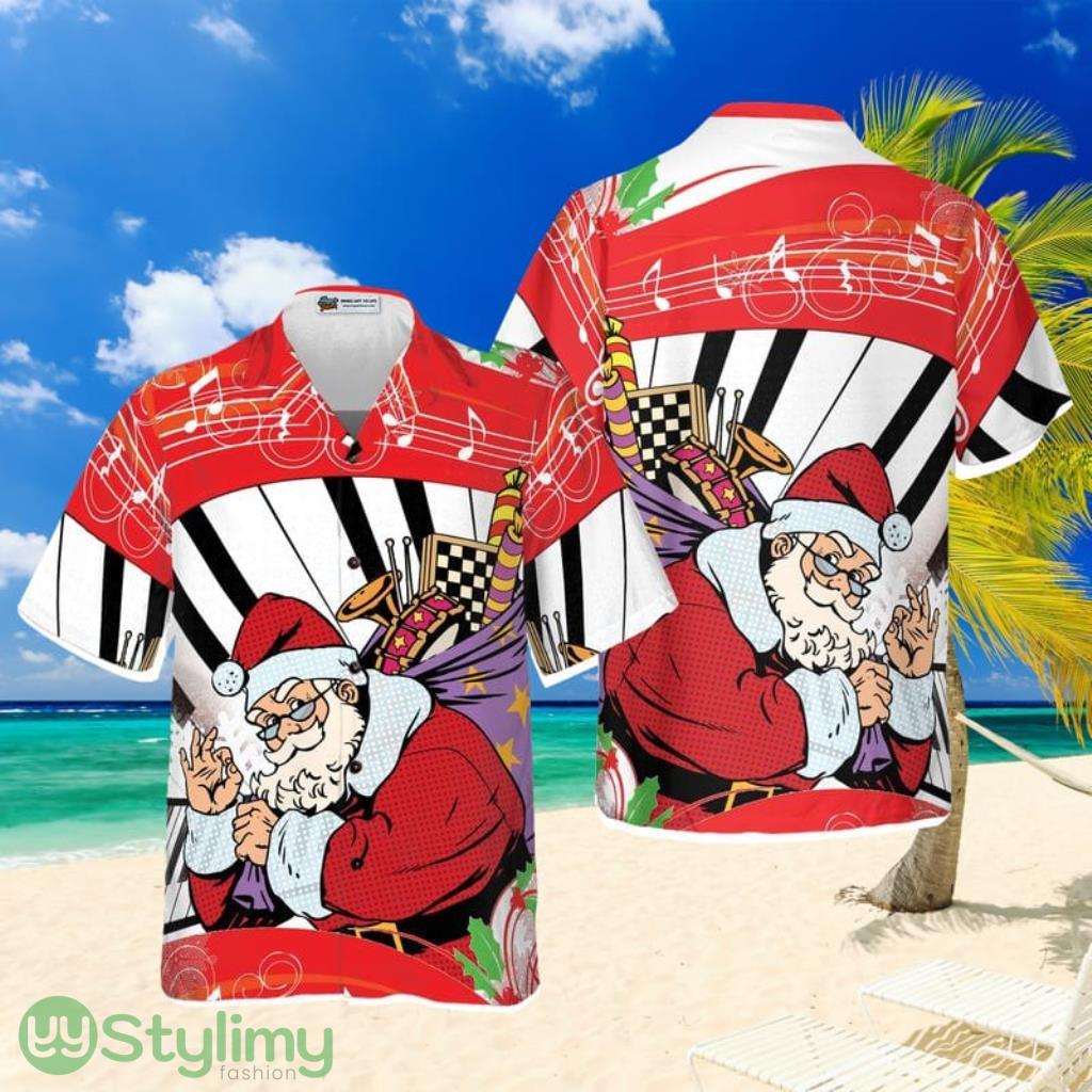 Hyperfavor Christmas Hawaiian Shirts, Santa Claus With Piano BackgroundGift For Men And Women 1 Hyperfavor Christmas Hawaiian Shirts, Santa Claus With Piano BackgroundGift For Men And Women Product Photo 1