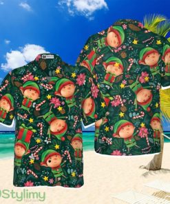 Hyperfavor Christmas Hawaiian Shirts, The Christmas Elf With Dark Green Pattern Gift For Men And Women Product Photo 1