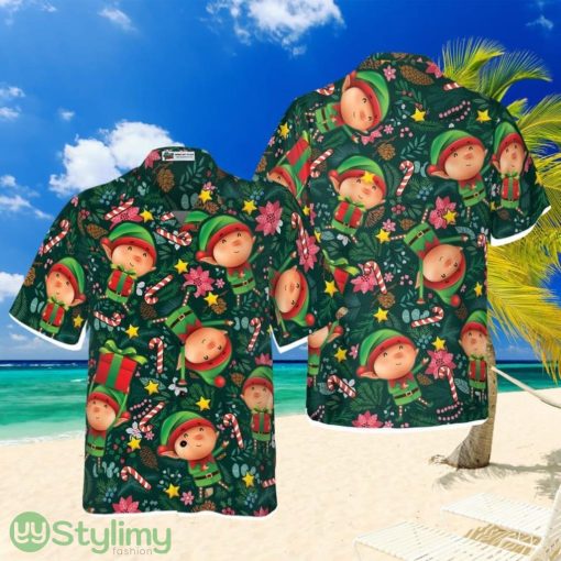 Hyperfavor Christmas Hawaiian Shirts, The Christmas Elf With Dark Green Pattern Gift For Men And Women