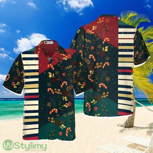 Hyperfavor Christmas Pattern with Piano Hawaiian shirt, Christmas  For Men And Women