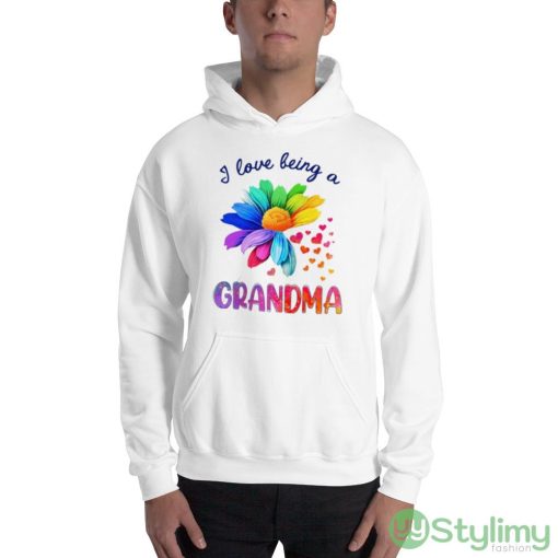 I Love Being A Grandma Sunflower Design Shirt - 18500 Unisex Heavy Blend Hooded Sweatshirt