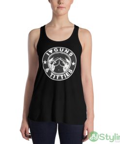 I love guns & titties shirt - 8800 Women's Flowy Racerback Tank