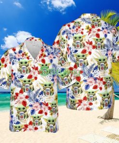 Miller Lite Beer Baby Yoda For Holiday Hawaiian Shirt Product Photo 1