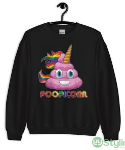 Poopicorn pink shitty unicorn cute poop with a shirt - 18000 Unisex Heavy Blend Crewneck Sweatshirt