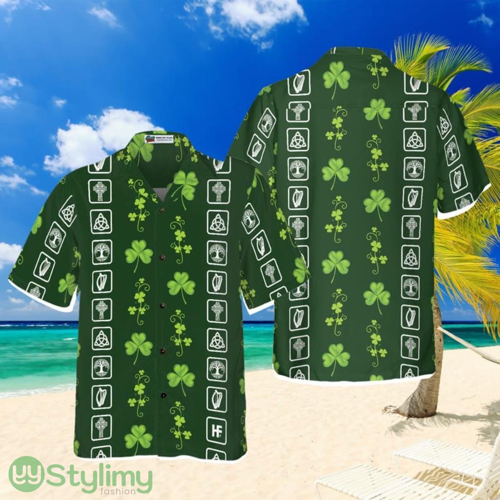 Shamrock Irish Symbols Hawaiian Shirt 1 Shamrock Irish Symbols Hawaiian Shirt Product Photo 1