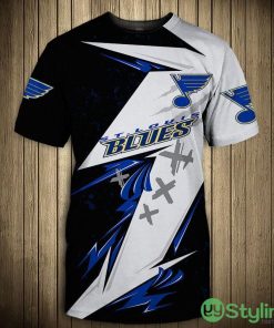 St. Louis Blues Thunder Design 3d T-Shirt For Men And Women - St. Louis Blues T-shirt 3D thunder design short Sleeve_1