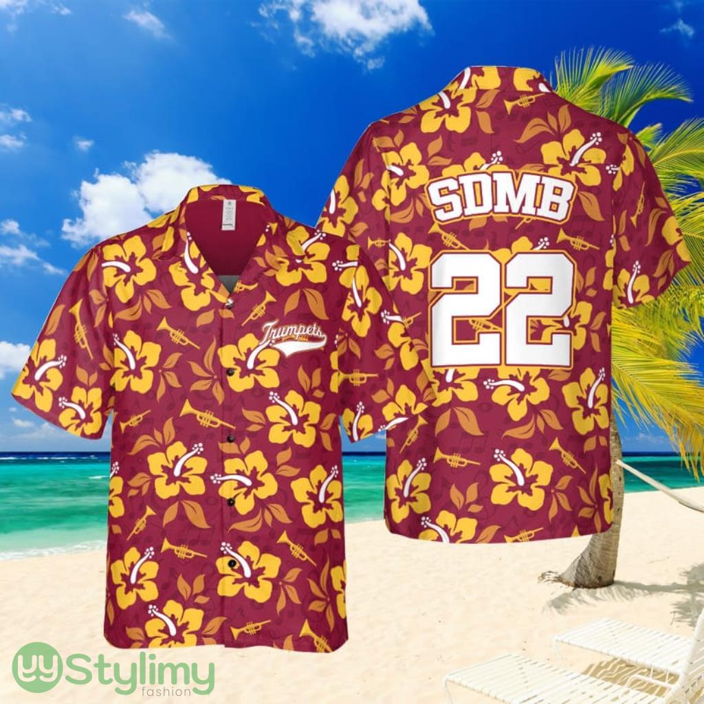 Trumpets Logo With Tropical Pattern Hawaiian Shirt 1 Trumpets Logo With Tropical Pattern Hawaiian Shirt Product Photo 1