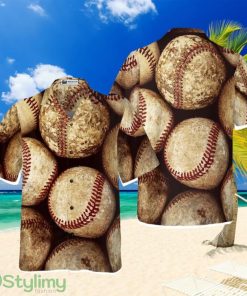 Vintage Baseball Ball Hawaiian Shirt Product Photo 1