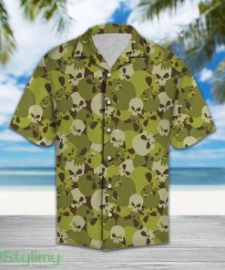 Amazing Camouflage Of Skull Tropical Aloha Hawaiian Shirt Summer Button Up Product Photo 1