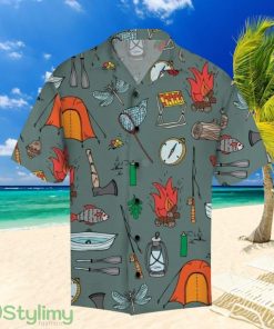 Amazing Camping Tropical Aloha Hawaiian Shirt Summer Button Up Product Photo 1