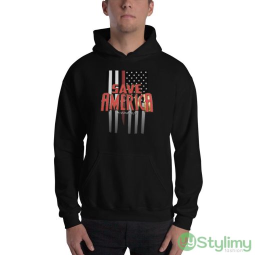 Save America again Trump 2024 Black T Shirt - 18500 Unisex Heavy Blend Hooded Sweatshirt
