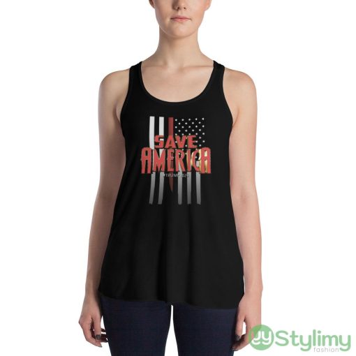 Save America again Trump 2024 Black T Shirt - 8800 Women's Flowy Racerback Tank