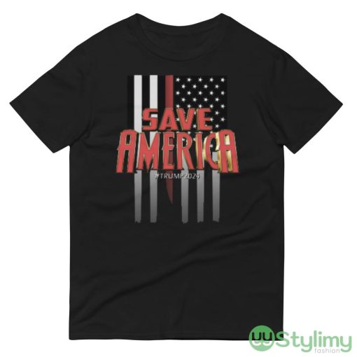 Save America again Trump 2024 Black T Shirt - 980 Lightweight Fashion Short Sleeve T-Shirt