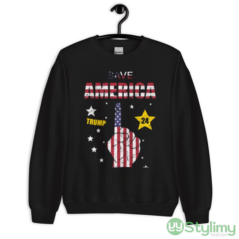 Save America Trump 2024 Design 7 Black T Shirt 7 Save America Trump 2024 Design 7 Black T Shirt - 18000 Unisex Heavy Blend Crewneck Sweatshirt