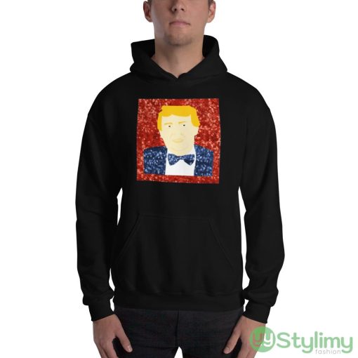 sequin print funny donald trump Black T Shirt - 18500 Unisex Heavy Blend Hooded Sweatshirt