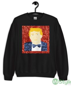 sequin print funny donald trump Black T Shirt - 18000 Unisex Heavy Blend Crewneck Sweatshirt