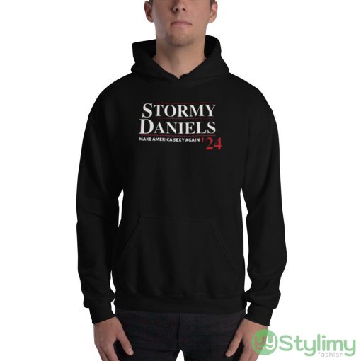 Stormy Daniels for President Funny T Shirt - 18500 Unisex Heavy Blend Hooded Sweatshirt