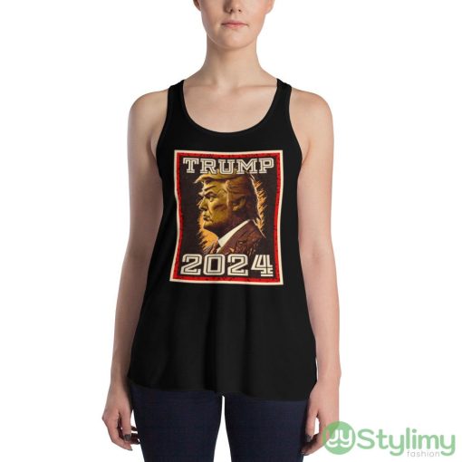 Take America Back Trump 2024 Golden President Trump Shirt - 8800 Women's Flowy Racerback Tank