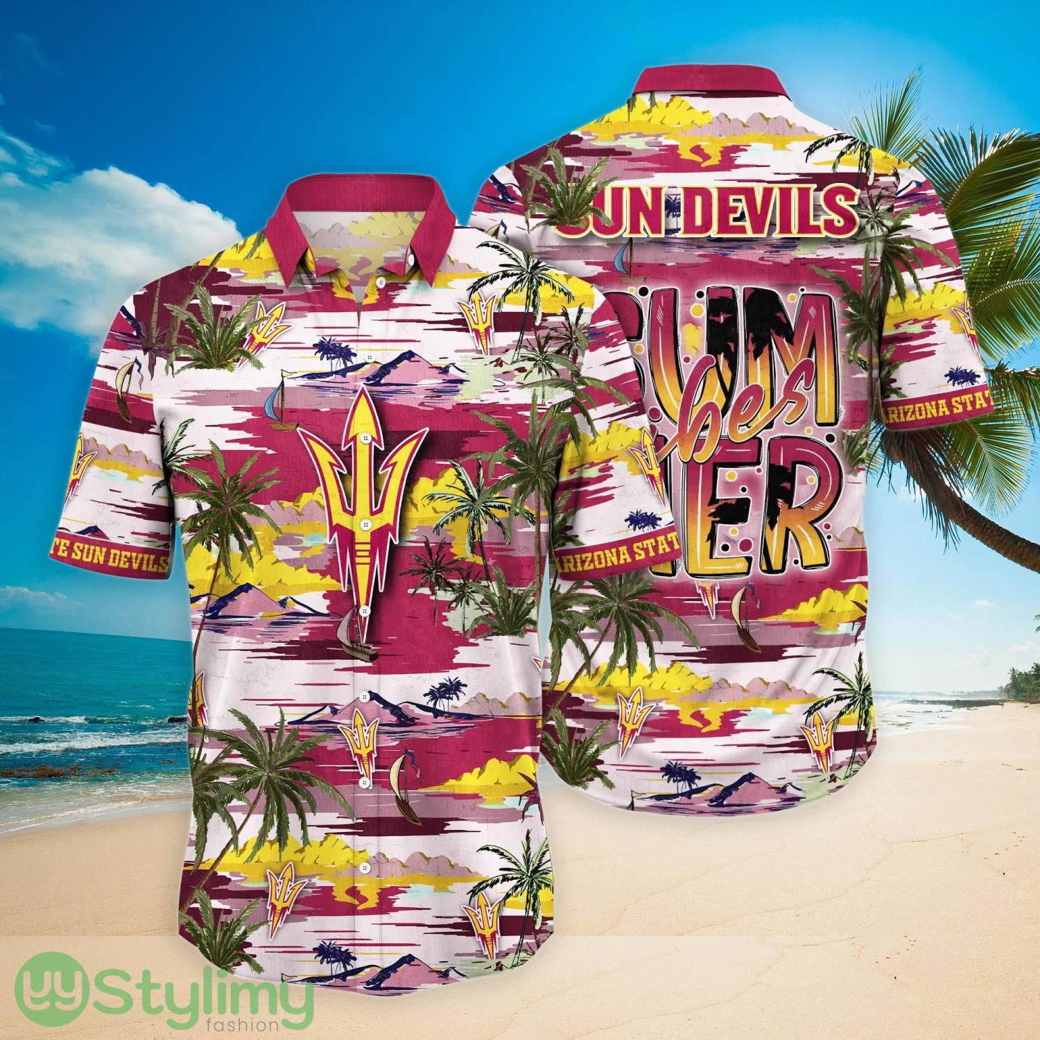 Arizona State Sun Devils NCAA2 Flower Summer Vacation Hawaiian Shirt 4 Arizona State Sun Devils NCAA2 Flower Summer Vacation Hawaiian Shirt Product Photo 1
