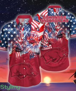 Arkansas Razorbacks NCAA2 US Flag Independence Day Hawaiian Shirt For Men And Women Product Photo 1