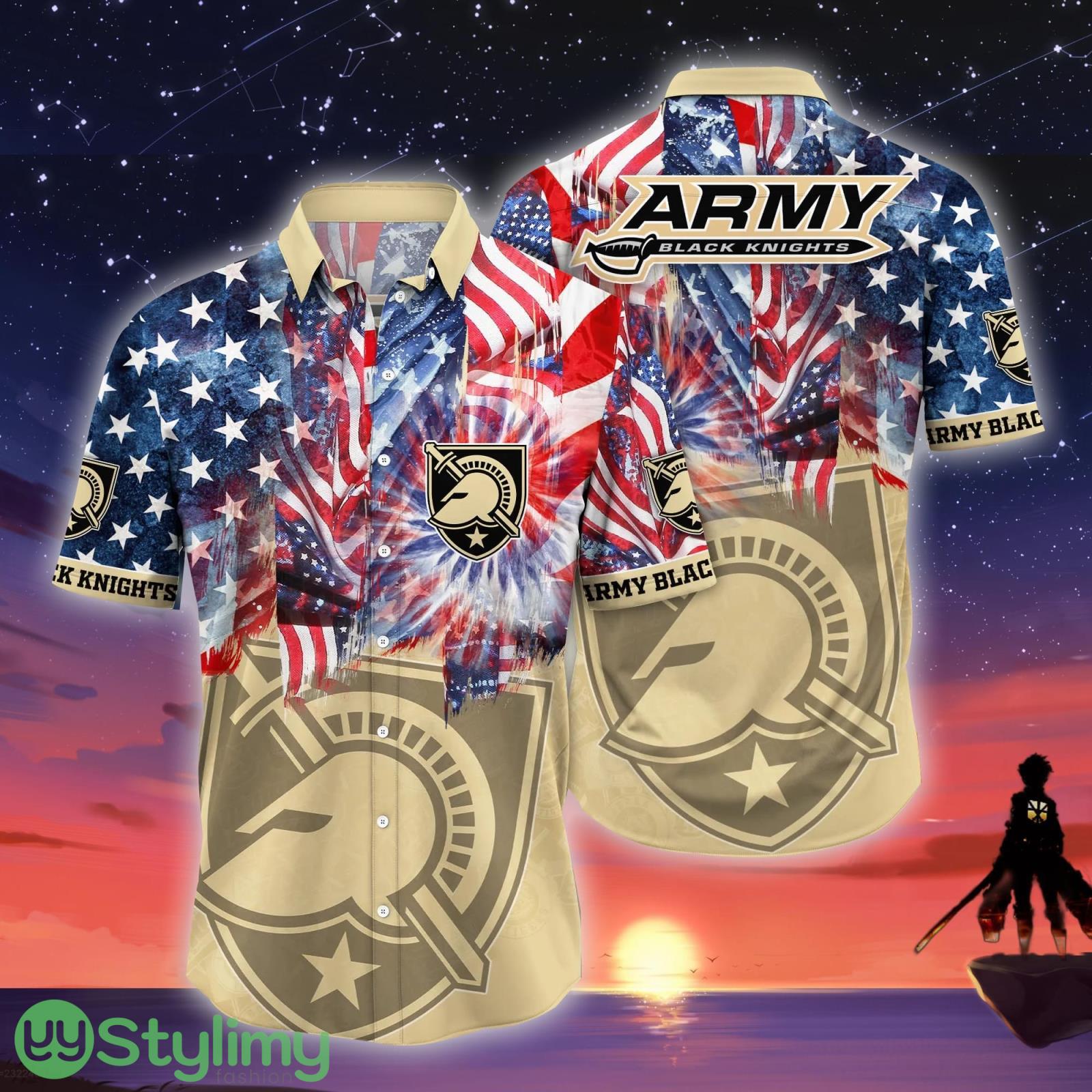 Army Black Knights NCAA3 US Flag Independence Day Hawaiian Shirt For Men And Women 4 Army Black Knights NCAA3 US Flag Independence Day Hawaiian Shirt For Men And Women Product Photo 1